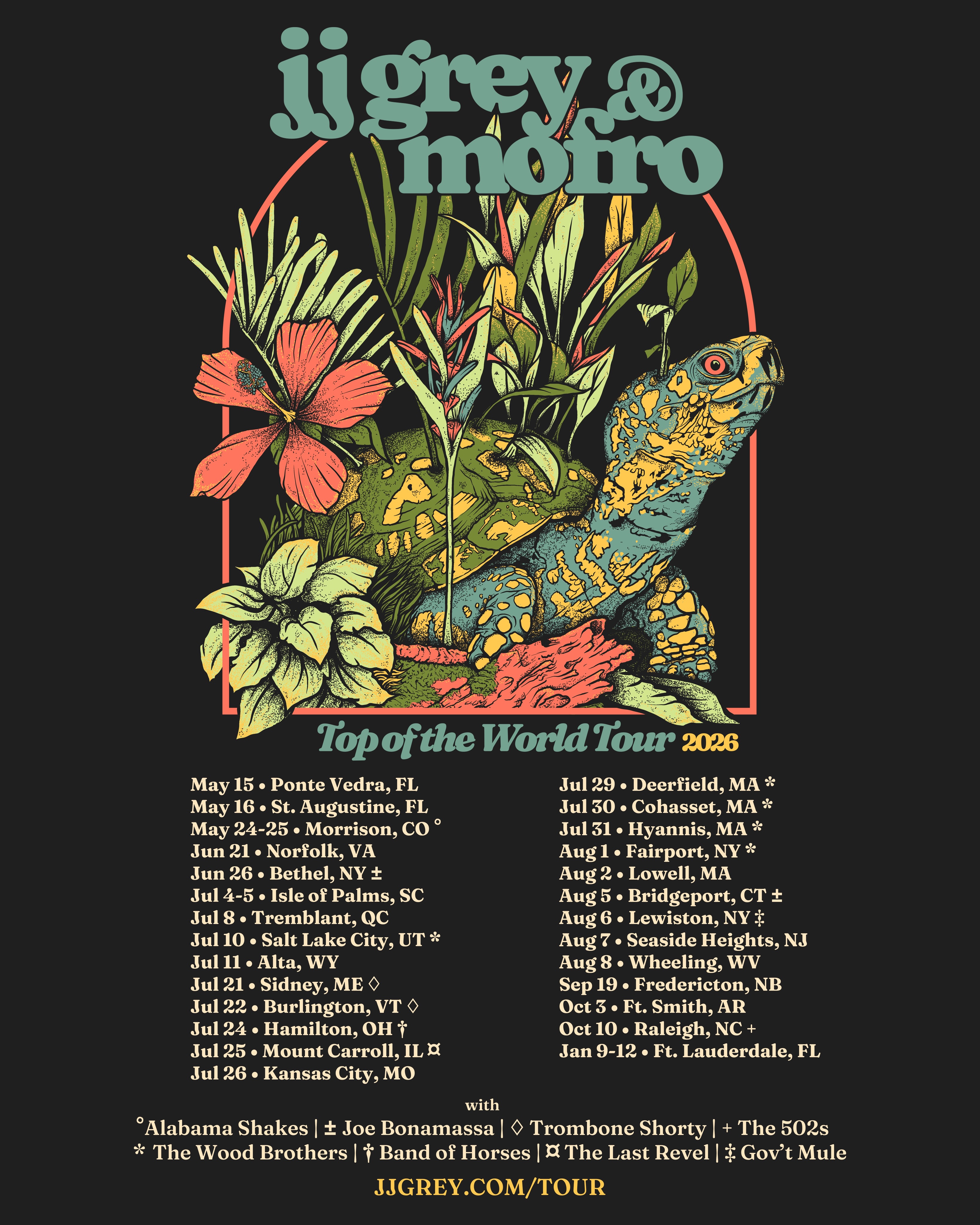 JJ Grey Mofro Top of the World Tour Poster 2026